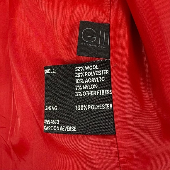 Jones New York Red Wool Blend Double Breasted Peacoat Jacket Size 6 - Picture 13 of 16